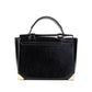Michael Kors Manhattan Medium Slick Black Leather Top Handle School Satchel Bag