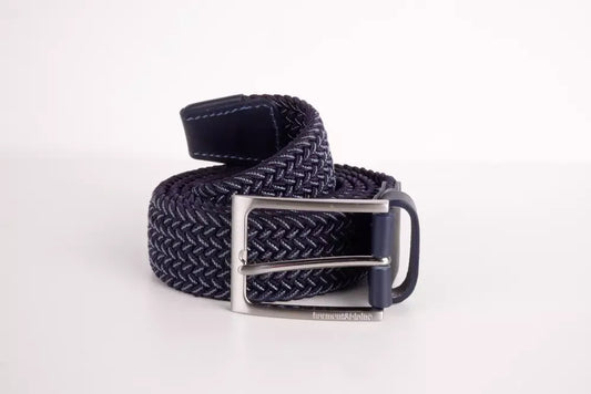 Harmont & Blaine Elegant Denim Blue Fabric Belt with Silver Buckle