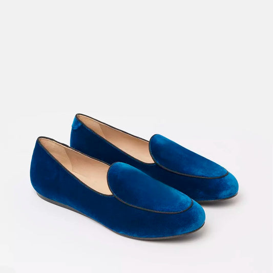 Charles Philip Blue Leather Flat Shoe