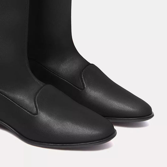 Charles Philip Chic Black Leather Grace Boots