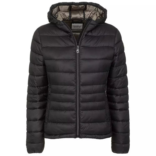 Fred Mello Chic Hooded Short Down Jacket in Black