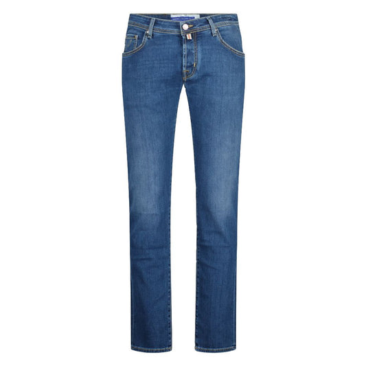 Jacob Cohen Slim Fit Stretch Cotton Jeans in Washed Blue