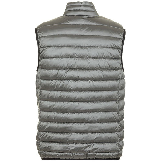 Fred Mello Sleek Sleeveless Gray Vest with Zip Closure
