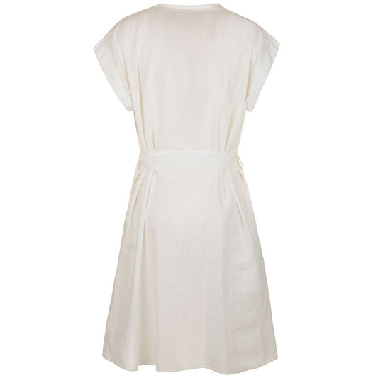 Fred Mello Elegant Sleeveless Cotton Linen Dress