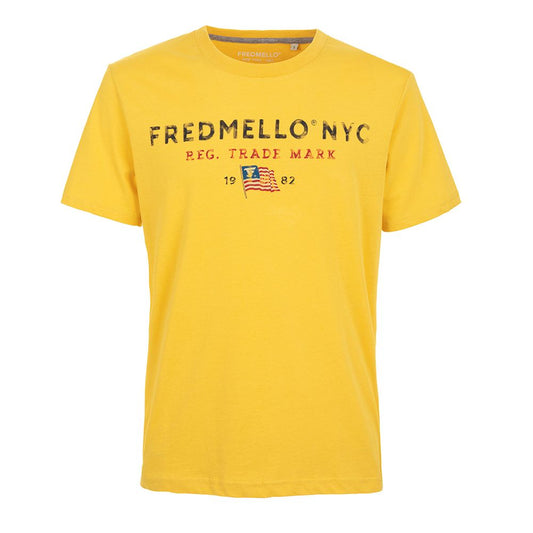 Fred Mello Sunshine Yellow Cotton Crewneck Tee