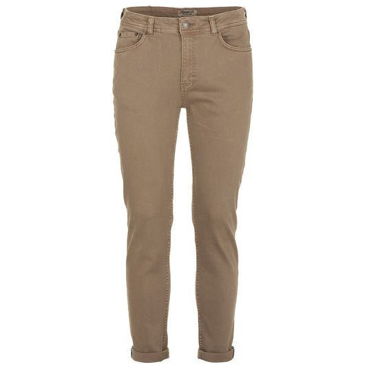 Fred Mello Elegant Brown Cotton Denim Trousers