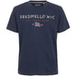 Fred Mello Sophisticated Blue Cotton Tee with Elegant Print