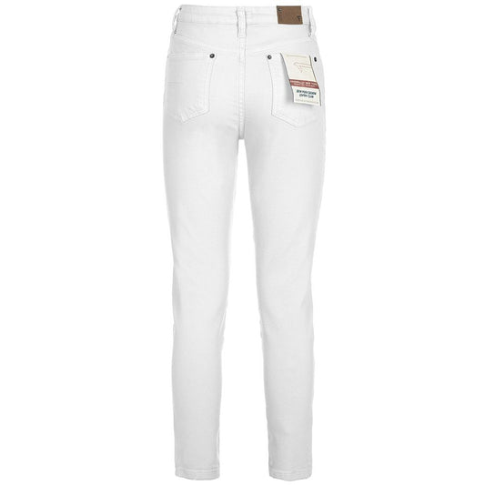 Fred Mello Chic White Cotton Blend Trousers for Women