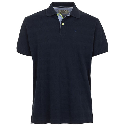 Fred Mello Chic Blue Cotton Polo Shirt with Green Accents