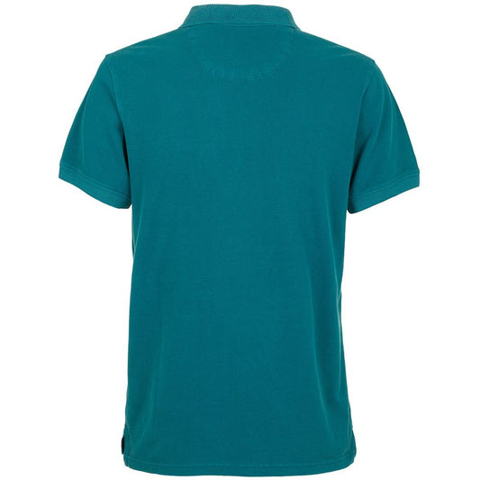 Fred Mello Aqua Green Cotton Polo Shirt with Embroidered Logo