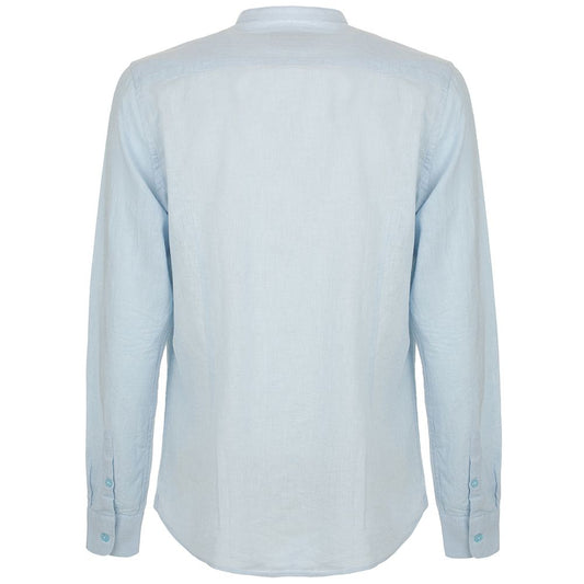 Fred Mello Chic Mandarin Collar Linen-Cotton Shirt