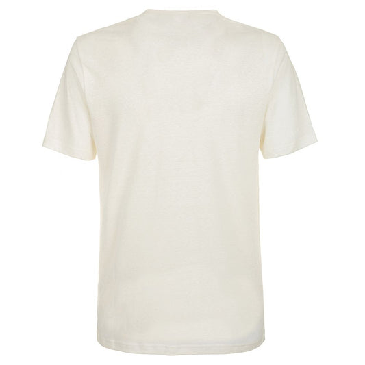 Fred Mello Elegant White Linen-Cotton Blend T-Shirt