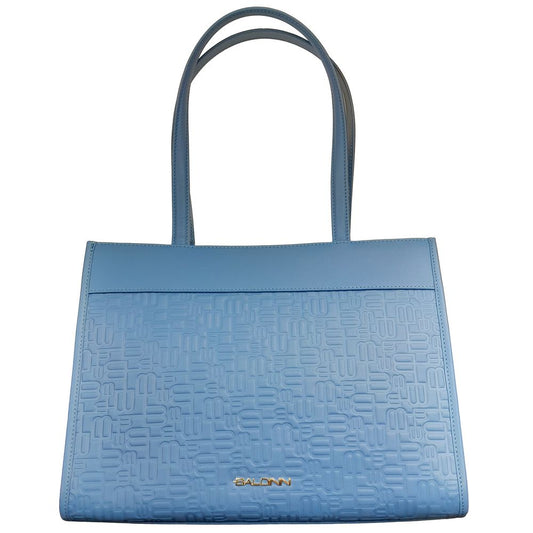 Baldinini Trend Chic Light Blue Calfskin Shopper Bag