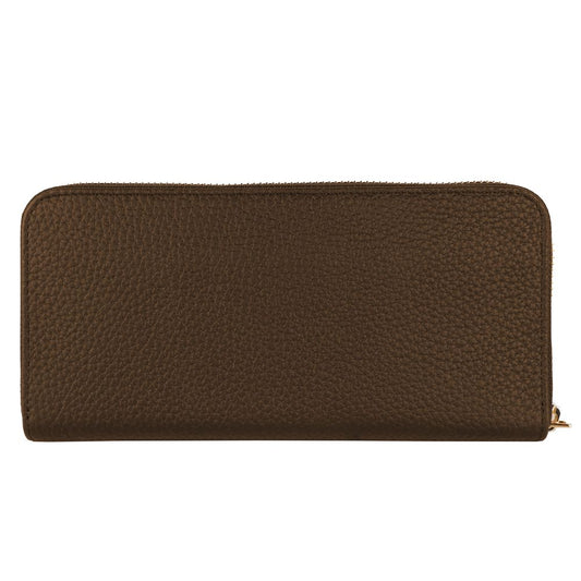 Baldinini Trend Exquisite Leather Zip Wallet in Brown