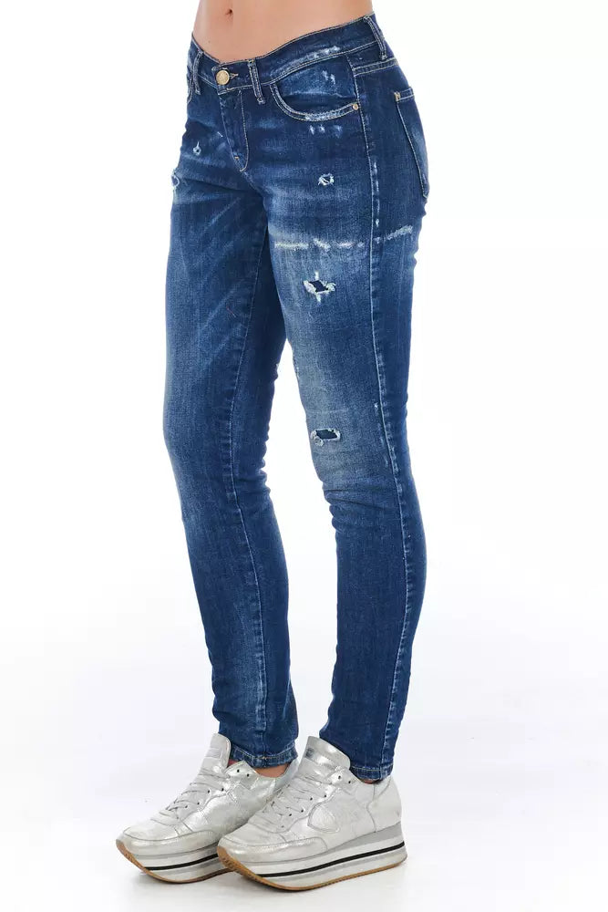 Frankie Morello Chic Worn Wash Skinny Denim Jeans