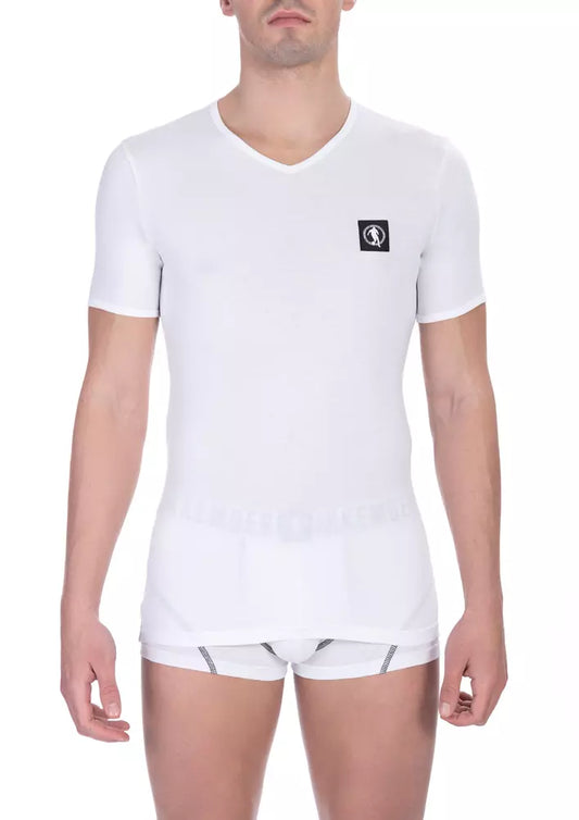 Bikkembergs Chic V-Neck Bi-Pack T-Shirts in White