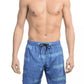 Bikkembergs Blue All-Over Print Swim Shorts