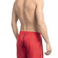 Bikkembergs Sleek Red Swim Shorts with Dynamic Front Print
