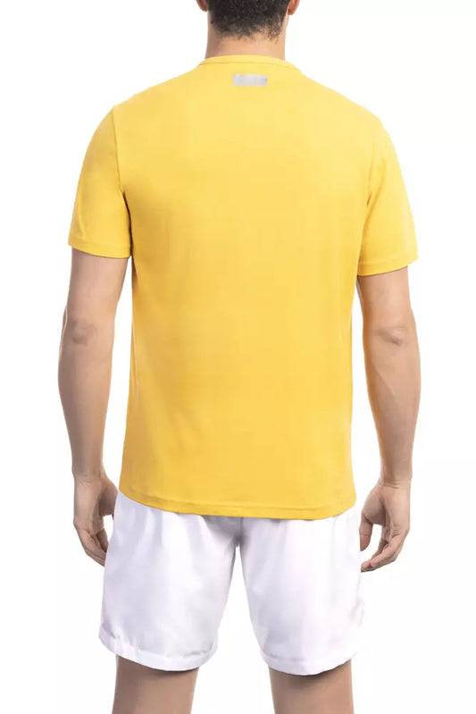 Bikkembergs Sunny Yellow Cotton Tee with Back Logo Detail