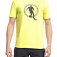 Bikkembergs Radiant Yellow Cotton Blend Printed T-Shirt