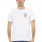 Bikkembergs Elegant White Front Print T-Shirt