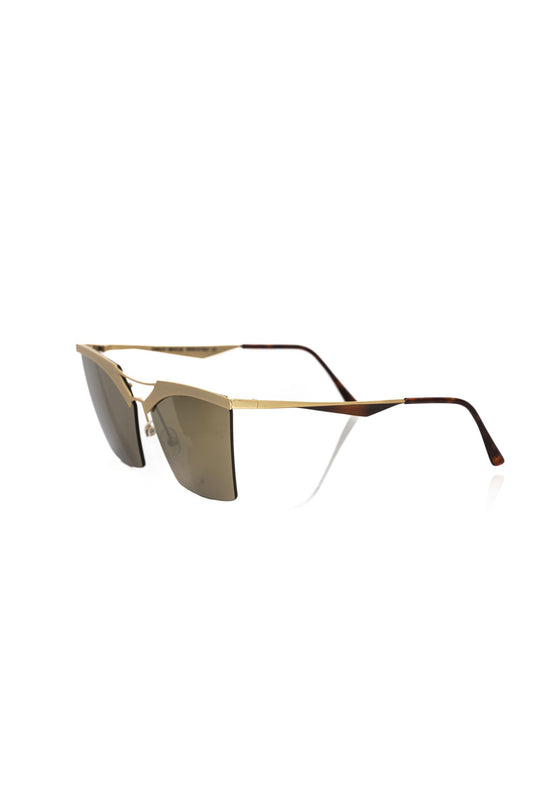 Frankie Morello Chic Gold-Toned Clubmaster Sunglasses