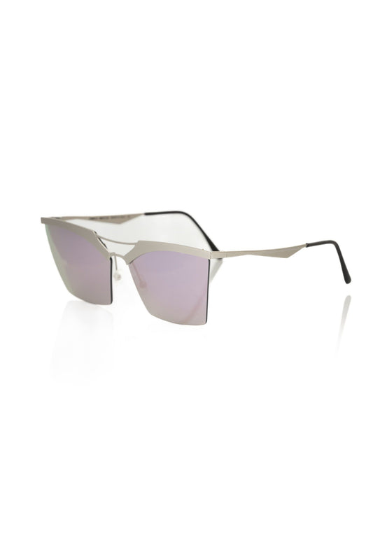 Frankie Morello Chic Silver Clubmaster Sunglasses with Shaded Lens