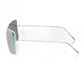 Frankie Morello Sleek Silver Shield Sunglasses