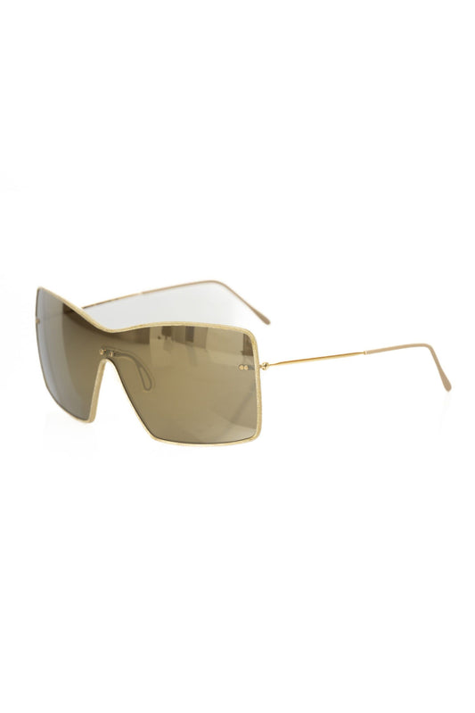 Frankie Morello Elegant Metallic Shield Sunglasses