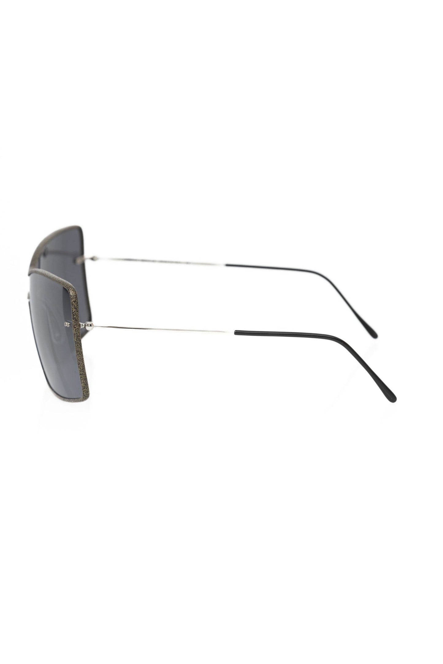 Frankie Morello Elegant Shield Sunglasses with Gray Mirror Lens