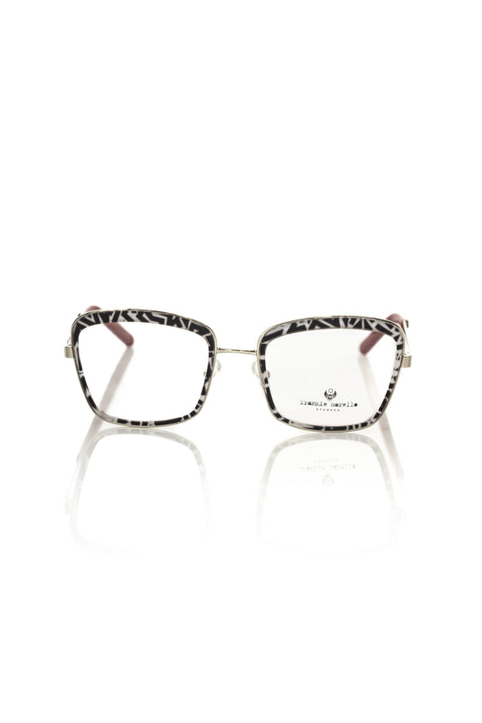 Frankie Morello Chic Zebra Pattern Square Eyeglasses