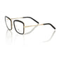 Frankie Morello Sophisticated Square Black & Gold Eyeglasses