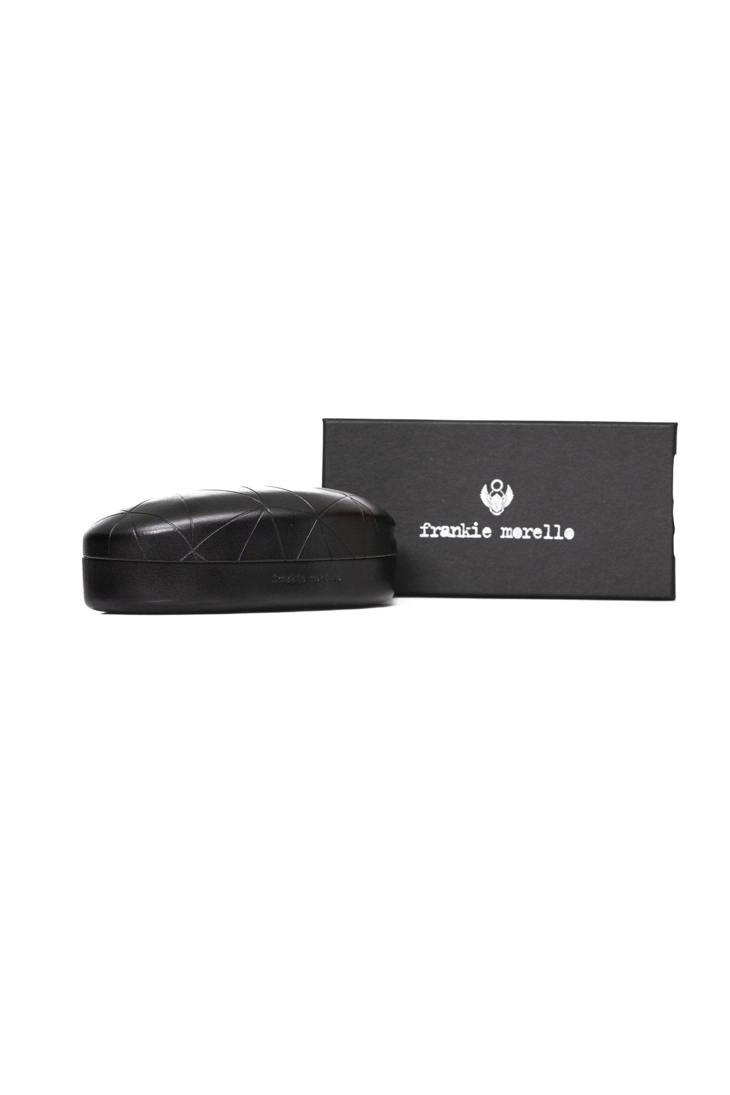 Frankie Morello Sleek Metallic Shield Sunglasses with Smoke Gray Lens