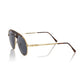 Frankie Morello Elegant Shield Sunglasses with Havana Accent
