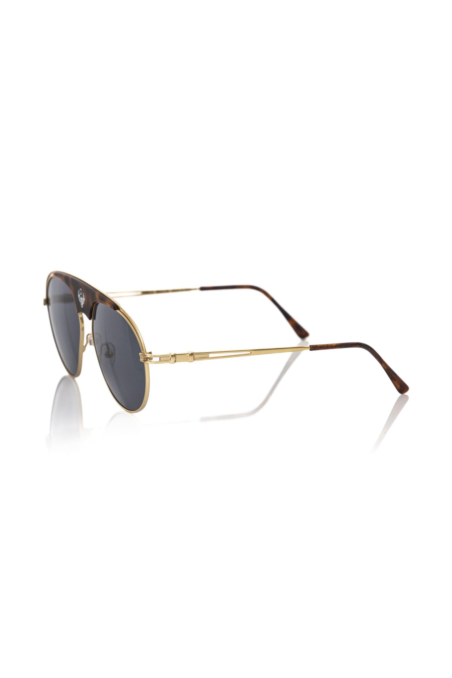 Frankie Morello Elegant Shield Sunglasses with Havana Accent