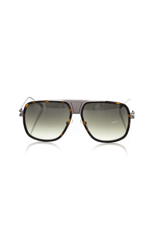 Frankie Morello Elegant Shield Sunglasses with Havana Profile