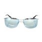 Frankie Morello Silver Clubmaster Mirrored Sunglasses
