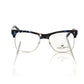Frankie Morello Elegant Clubmaster Blue Fantasy Eyeglasses