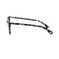 Frankie Morello Geometric Blue Havana Wayfarer Eyeglasses