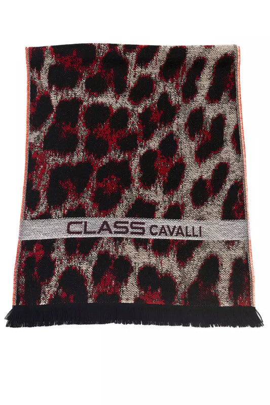 Cavalli Class Burgundy Wool Scarf