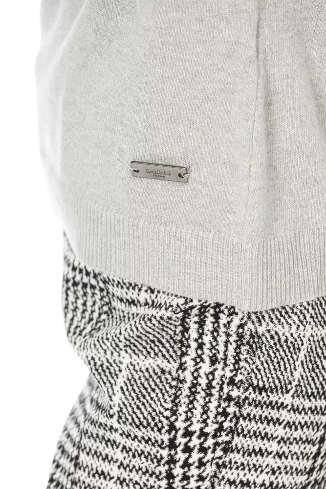 Baldinini Trend Elegant Crew Neck Monogram Sweater