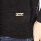 Baldinini Trend Elegant V-Neck Monogram Sweater - Timeless Gray