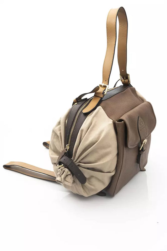 La Martina Beige CALF Leather Backpack