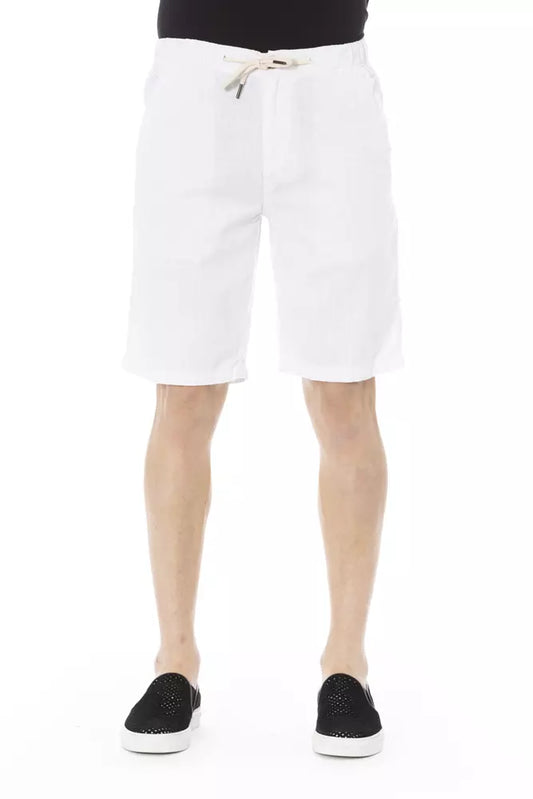 Baldinini Trend Elegant White Cotton Bermuda Shorts