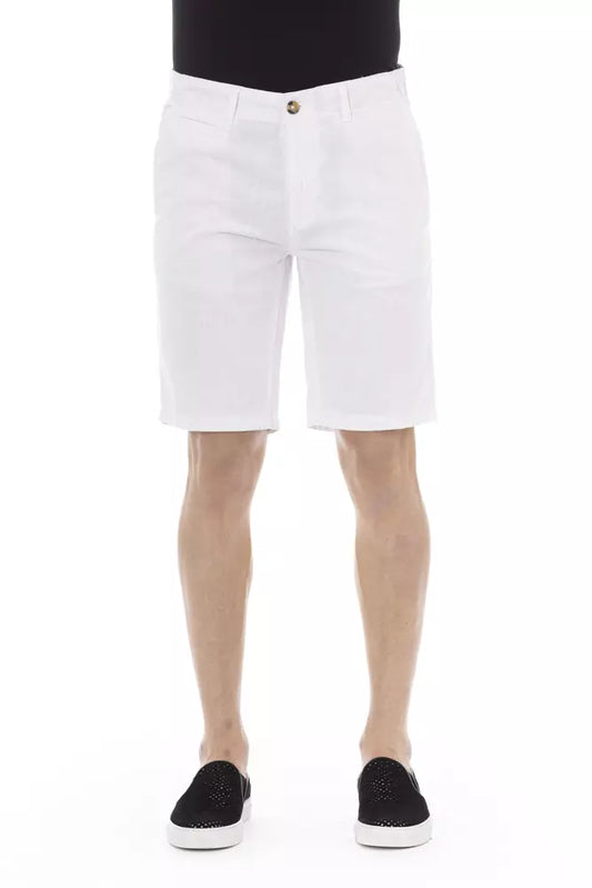 Baldinini Trend Elegant White Bermuda Shorts for Men