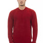 Alpha Studio Elegant Crewneck Wool Sweater in Bold Red