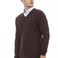 Alpha Studio Classic V-Neck Merino Wool Sweater - Sumptuous Brown