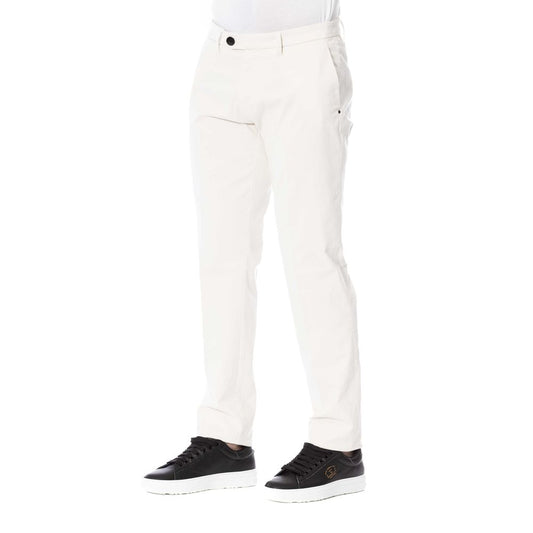 Trussardi Elegant White Cotton Blend Trousers
