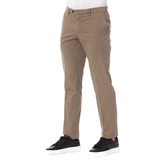 Trussardi Elegant Cotton Trousers in Classic Brown