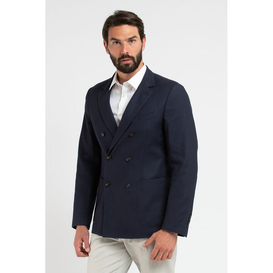 Trussardi Elegant Blue Virgin Wool Two-Button Blazer